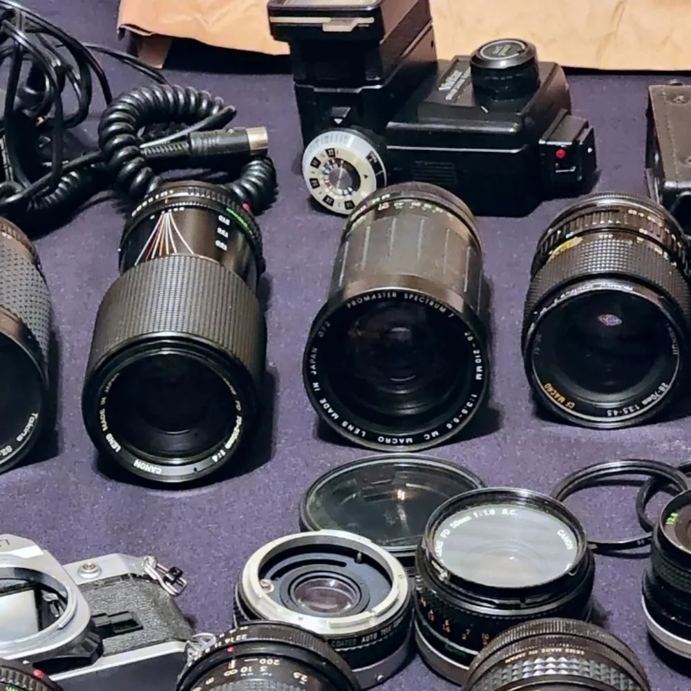 Two Canon cameras and lenses